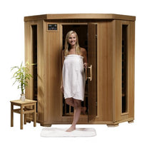 Blue Wave 3-Person Corner Carbon Infrared Sauna