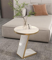 AtEEco Small Coffee Table Sofa Side Table Living Room Removable Balcony Small Round Table Bedside Table Home Corner Table (Color : D, Size : 55 * 45cm)
