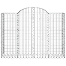 Arched Gabion Baskets 2 pcs 78.7"x19.7"x55.1"/63" Galvanized Iron White Black