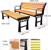 WZYPZFCL Park Bench Patio Garden Bench Backyard Benches, Garden Park Benches for Outside, Cast Iron and Pine Courtyard Benches, Waterproof and Sunscreen Garden Bench, Accommodate 2-3 People