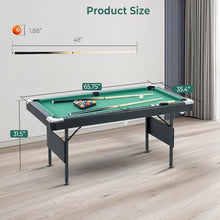 Lyromix 3-in-1 Portable Pool Table 5.5 FT for Kids, Green