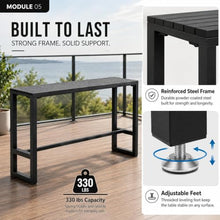 MISXEOE Outdoor Bar Height Table, Extra Long Patio Bar Table All Weather