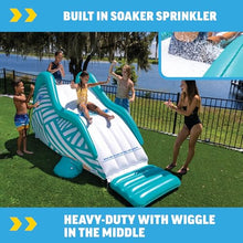 WOW Sports Wiggler Inflatable Sprinkler Slide with Center Bump