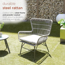 Alpine Corporation Outdoor Resin Wicker Conversation Set with Cushions