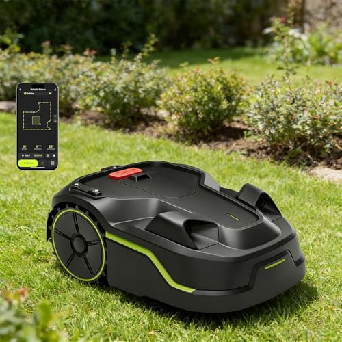 Cordless Robotic Lawnmower, Recommended for lawns up to 800 m², 360° AI & LiDAR 3D Mapping, 5 cm Edge Cutting, pet-Friendly, All-Terrain, efficient U-Shaped Mowing Pattern