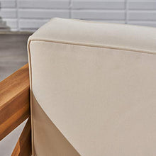 Great Deal Furniture GDFStudio Outdoor 11 Seater Acacia Wood Sectional Sofa and Club Chair Set, Teak Finish and Beige