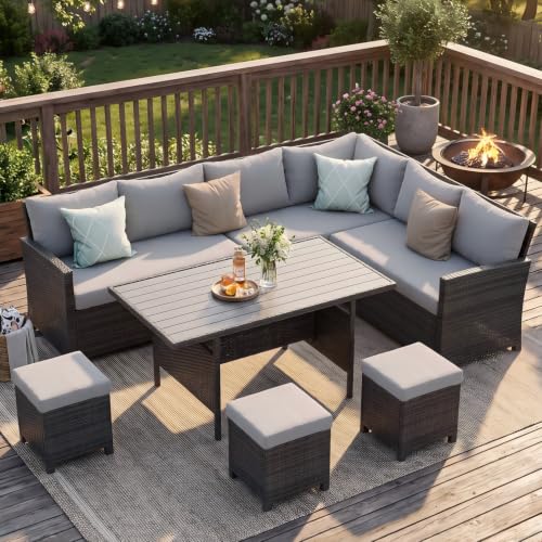 Wisteria Lane 7 Piece Patio Furniture Set, Patio Sectional for All Weather