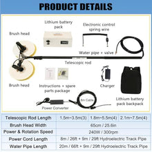 Sunseota Photovoltaic Panel Cleaning Machine with Water Pump, Electric Pool Cleaning Brush w/Adjustable Brush Head, Extendable Window Cleaning Pole Cleaner Kit, Photovoltaic Mainselectricity-7.5M