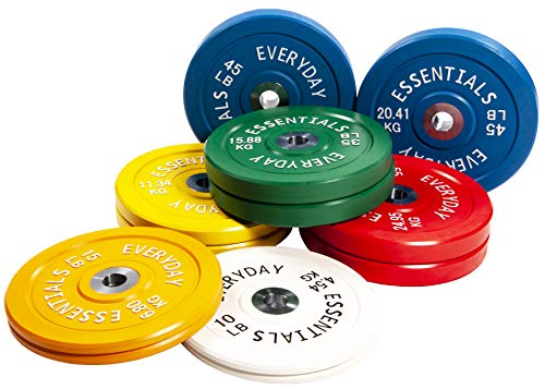 BalanceFrom Color Coded Olympic Bumper Plate Weight Plate with Steel Hub, 370 lbs Style #5