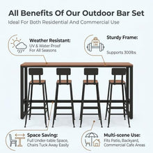 Outdoor Bar Table, Narrow Pub Height Table for Patio, Balcony Bar Tables