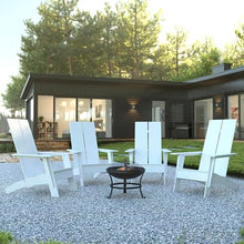 Flash Furniture Set of 4 Sawyer Modern Adirondack Chairs White