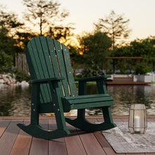 Wildridge Heritage Adirondack Rocking Chair, Turf Green - Outdoor Weather Resistant HDPE Rocking Chair for Patio, Deck, Fire Pit