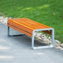 VHDY85KA Park Park ChairOutdoor BenchStainless Steel FrameWooden Seat PlateRest Area Entryway(Medium)