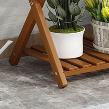 Indoor Plant Stand For Multiple Plants 2 Tier Wood Corner Plant Shelf Rack Creative Simple Flowerpot Stand Outdoor Rustic X-Cross Flower Pot Stand Holder For Yard Patio Garden Balcony Planter
