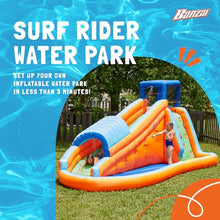 BANZAI Surf Rider Inflatable Water Park with Waterslide, Pool, and Sprinklers Multicolor