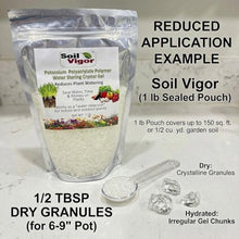 Soil Vigor Keep Plants Alive Without Water for Up to 2-Weeks - Super Absorbent Polymer Crystals - Potassium Polyacrylate for Lawns & Gardens - Reduces Watering 50% - Safe for Edibles (45 Pounds)