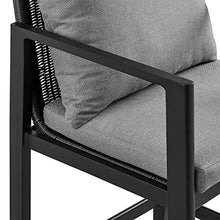 Armen Living Grand Modern Outdoor Patio Bar Table and Stools Set 5 Piece Black