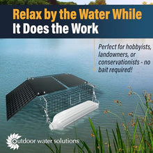 Outdoor Water Solutions Floating Turtle Trap – Heavy Duty Aluminum Frame, No Bait Required, Humane & Maintenance Free Traps for Ponds, Lakes, and Aquatic Wildlife Control - Made in The USA
