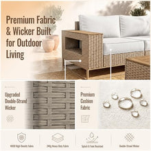 Outdoor Patio Furniture Set, PE Wicker Sectional Sofa with Thick Cushions