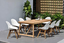 Amazonia Keystone 9-Piece Oval Patio Dining Set Grade A Teak Wood White