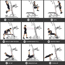 leikefitness Multifunction Power Tower Exercise Equipment Silver--With Bench