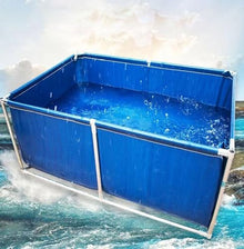 JYXYXSCP Aquarium Pool Pond with Transparent Clear Viewing Panel and Drain Valve, PVC Canvas W/Steel Frame for Display Show Tank (100 * 100 * 50cm)