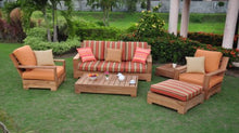 WholesaleTeakFurniture Luxurious 2 Piece Teak Lounge Chair Set with Ottoman Leveb Collection
