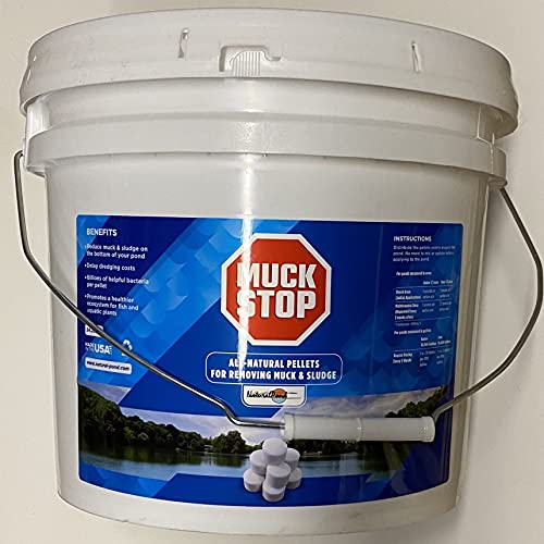 NaturalPond MuckStop All-Natural Pellets for Removing Muck and Sludge, 24.25lb