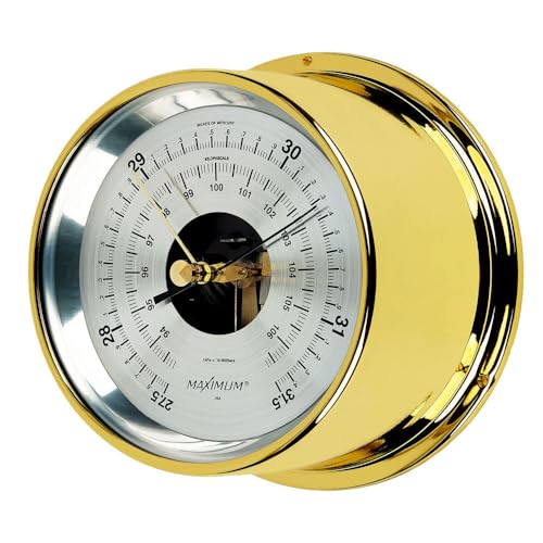 MaXimum Proteus Aneroid Barometer - Brass Case, Silver Dial