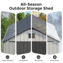 Dastiaque Outdoor Storage Shed,8x12FT Resin Storage Shed for Backyard Patio
