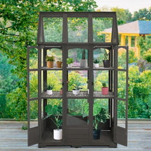 MCombo Wooden Greenhouse with Roof Vent & Lockable Doors, 0851 (Dark Grey)