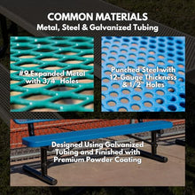 COATEDOUTDOORFURNITURE Bench, Black, Expanded, 8Ft, with Back, Portable