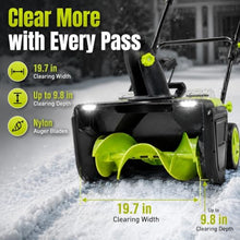 Cordless Snow Blower, Electric Snow Thrower 40v Brushless Push Snow Blower with Dual Battery, 19.7in Clearing Width, 9.8in Snow Depth, 180° Chute, Led Lights for Driveways 4batt