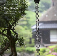 YUSIWOAL Rain Chain Gutter Ring Rain Catchers, Temple Eaves Drainage Rain Diverter(Style1,2.4m/8ft)