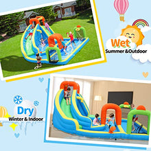 SunSports Inflatable Water Slide Park with Tunnel for Kids Outdoor
