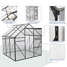 BouPower 6x6 FT Polycarbonate Greenhouse,Aluminum Strudy Walk-in Greenhouses for Outdoor Backyard in All Season, Black