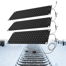 BeoyNot No-Slip Heating Stair Heating Mats,Heated Mats for Winter Snow Removal, 2 in/h Speed, 6 ft Cord, for Stairs, Doorways, Walkways, and Driveways 10x48in(25.4x122cm)-3pcs