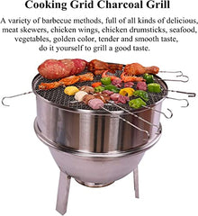 NEWCES Safety Certification Barbecues Grills Combination Grill-Smokers w/Grill Grid Multi-Layer Detachable Charcoal BBQ Grills Stainless Steel Smokeless Barbecues Grill for Outdoor/Indoor