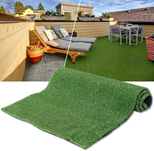 Artificial Turf Grass Outdoor Rug for Dogs, Patio with Drainage, 9x58 ft