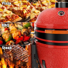 ROOMTEC 23.5-Inch Kamado Charcoal Grill Portable Camping Grill Blaze Red