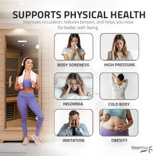 SteamSpa Infrared Hemlock Sauna Room with LED Control & Bluetooth