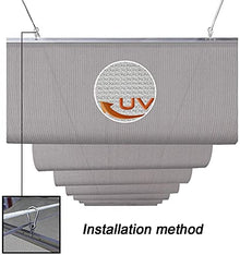 TMMLIJIPL Wire Rope Slide Replacement Canopy Cover Retractable Shade Sail Sunscreen Permeable Wave Drop Roof(Color:Gray Size:1.3X6M)