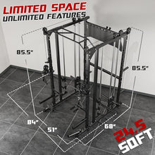 Liksodo Smith Machine Power Cage Rack with Cable System Black
