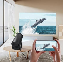YMGSCC Outdoor Portable Projector for Home Use Projecting Onto White Wall