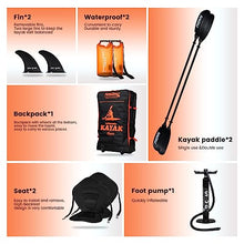 FunWater Inflatable Fishing Kayak 13’X33”X14” Portable Recreational Kayak Orange/White
