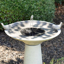 Calla IntelliSolar Light Cement Birdbath - Gray