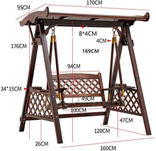 KYTGFH Patio Swing Porch Hang Club Bench Chair,3 Person Outdoor Patio Swing Chair,Wooden Porch Glider Swing Chair Outdoor Swing Chair Bench Suitable for Poolside,Balcony