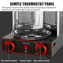 LwiftGal Vertical Rotisserie Kebab Grill, Stainless Steel Gas Broilers Home Rotisserie Oven, Grill Doner Kebab Machine with Temperature Adjustment Switch,Black-L