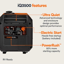 Generac 3,500 Watt Gas Powered Portable Inverter Generator, Electric Start
