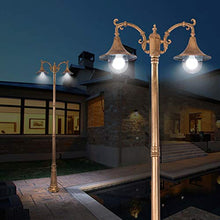Xinmeiyue Retro Outdoor High Pole Acrylic Lantern E27 - Waterproof Pillar Light for Garden & Street Decor, 2.3m Height, Die-cast Aluminum, 110V, Brass Finish